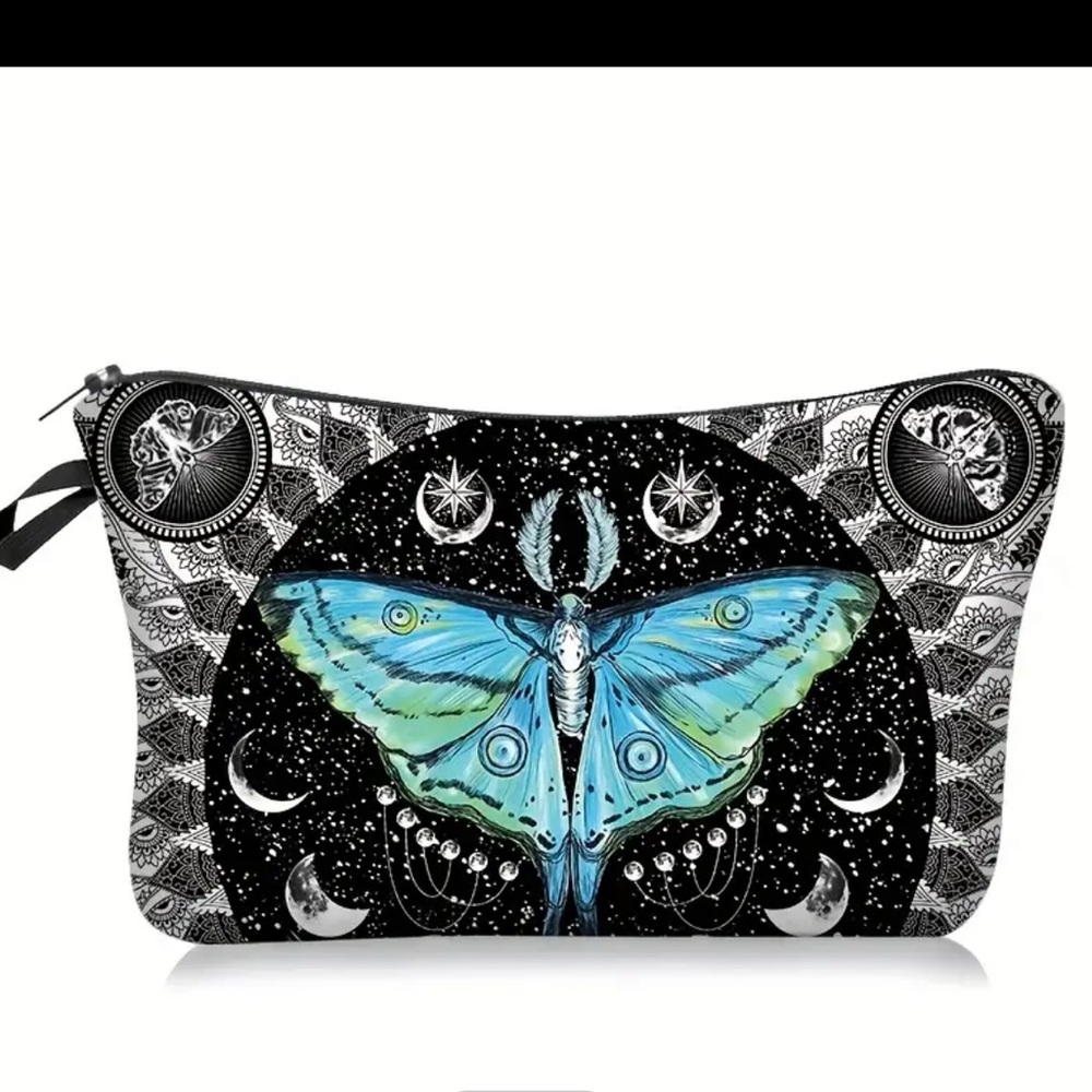 Blue Moth Cosmetic Bag – Women’s Makeup Pouch - Picture 3 of 5